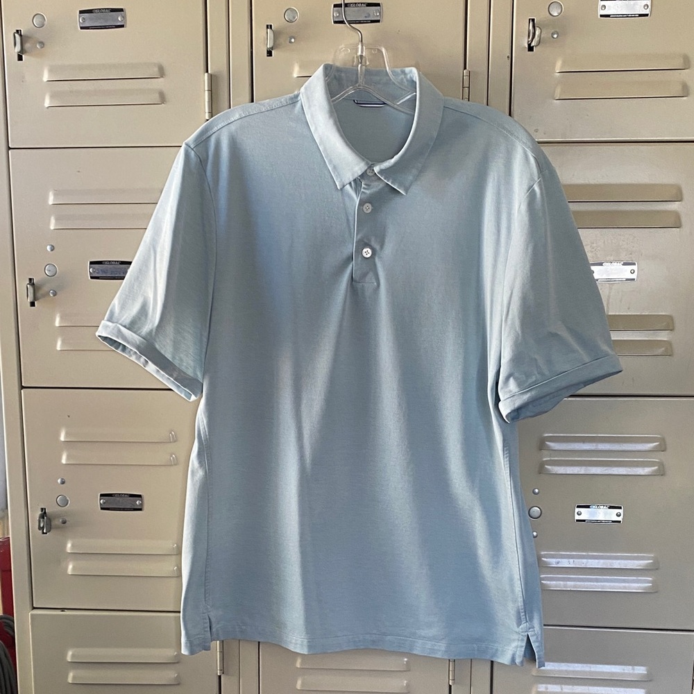 Kit + Ace Tech Cotton Polo Light Blue